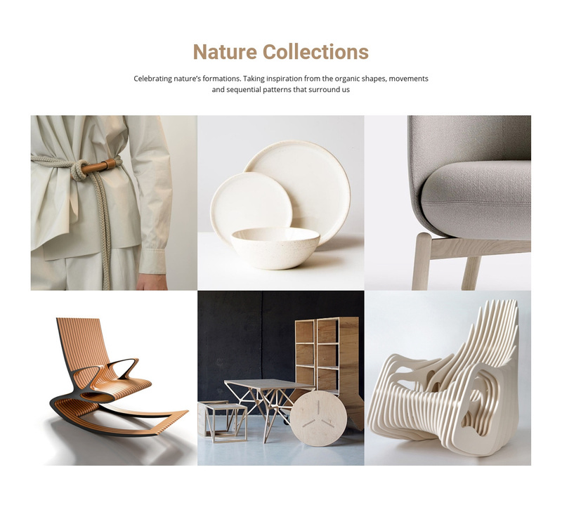 Interior nature collections  Web Page Design