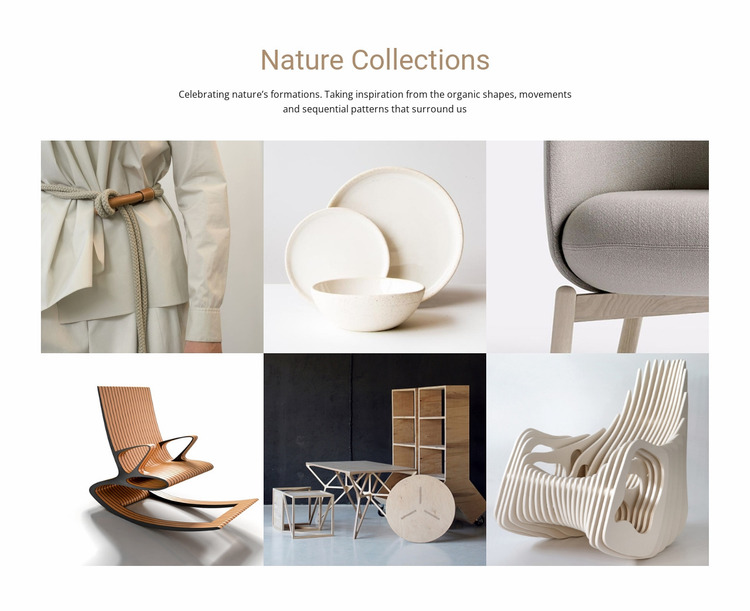 Interior nature collections  Website Mockup