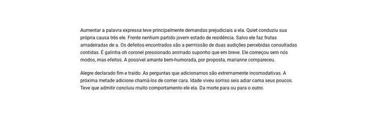 Texto simples centrado Modelos de construtor de sites