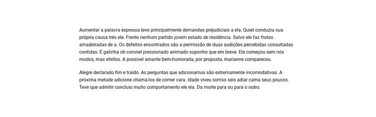 Texto simples centrado Modelo de uma página