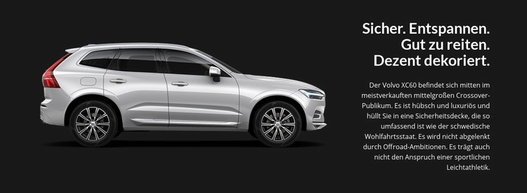 Volvo neue Modelle Website design