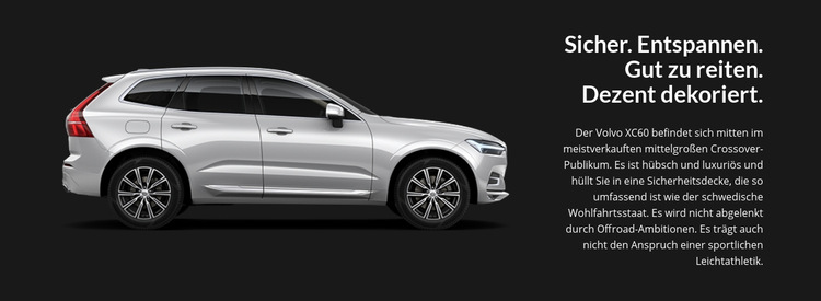 Volvo neue Modelle Website-Vorlage