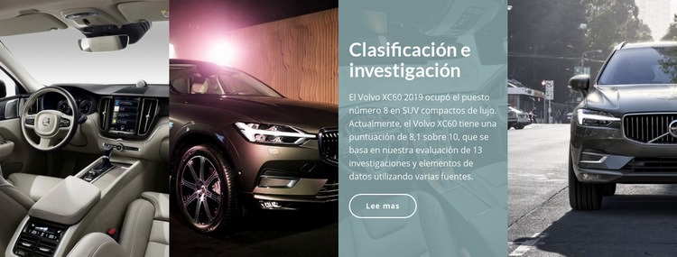 Investigación de rankings de autos Plantilla HTML5