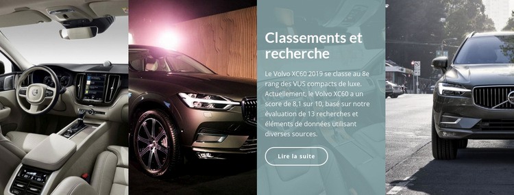 Recherche de classements de voitures Créateur de site Web HTML