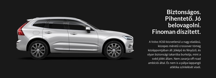 Volvo új modellek Weboldal tervezés