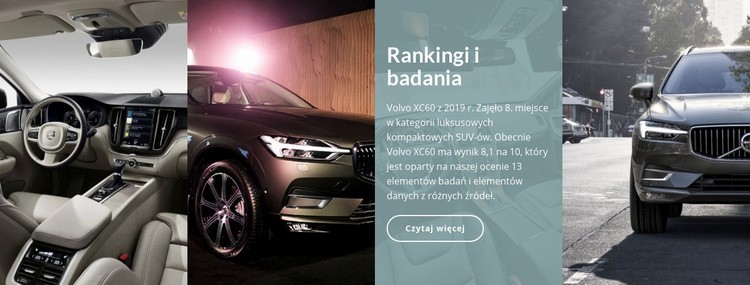 Badania rankingów samochodów Szablony do tworzenia witryn internetowych