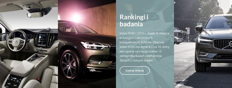 Badania rankingów samochodów Szablon CSS
