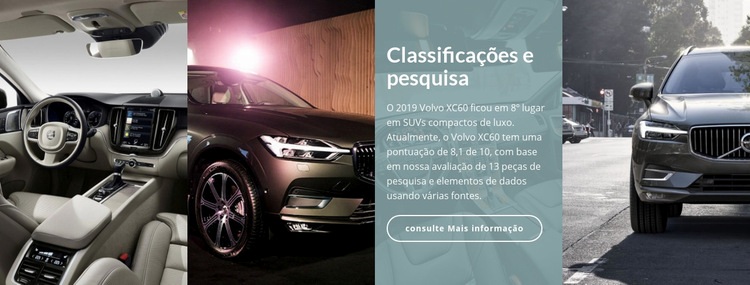 Pesquisa de classificação de carros Maquete do site