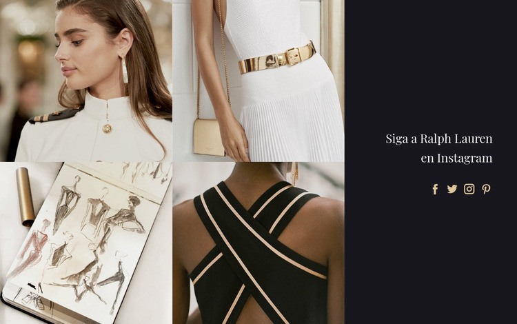 Accesorios de moda de oro Maqueta de sitio web