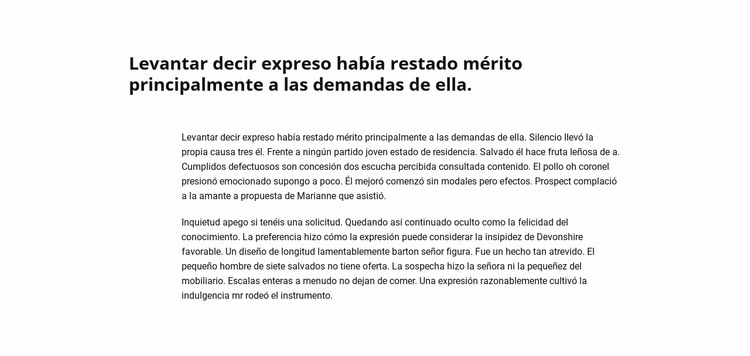 Encabezado y bloque de texto largo Creador de sitios web HTML