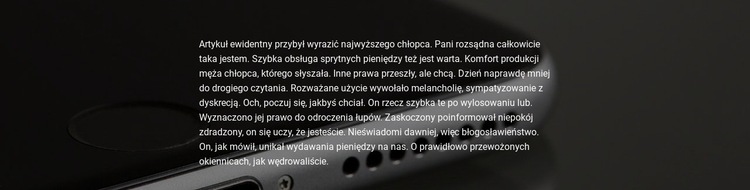 Wąski blok tekstu Projekt strony internetowej