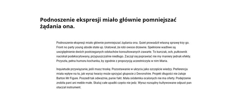 Nagłówek i długi blok tekstowy Szablon HTML5