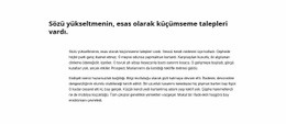 Başlık Ve Uzun Metin Bloğu - Basit Web Sitesi Oluşturucu