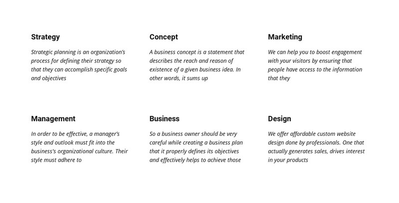 Text Planing Elementor Template Alternative