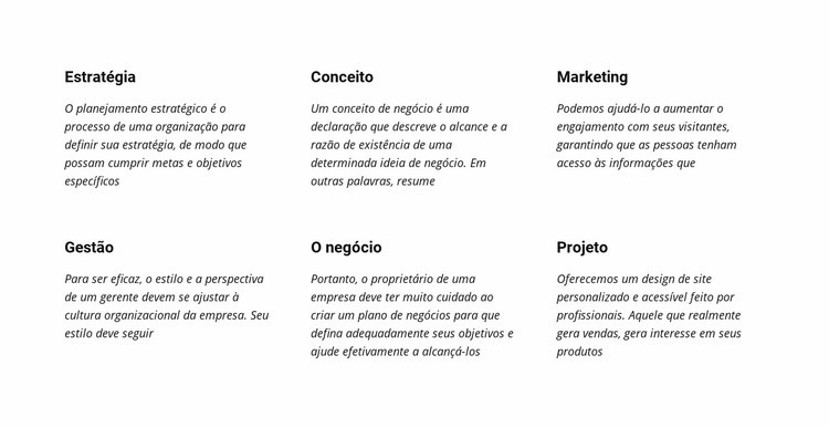 Plano de Texto Construtor de sites HTML