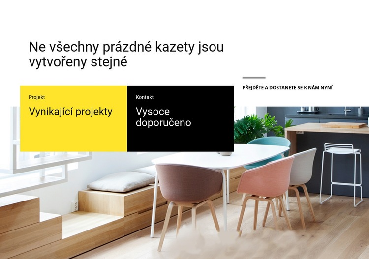 Vynikající interiérové projekty Šablona webové stránky