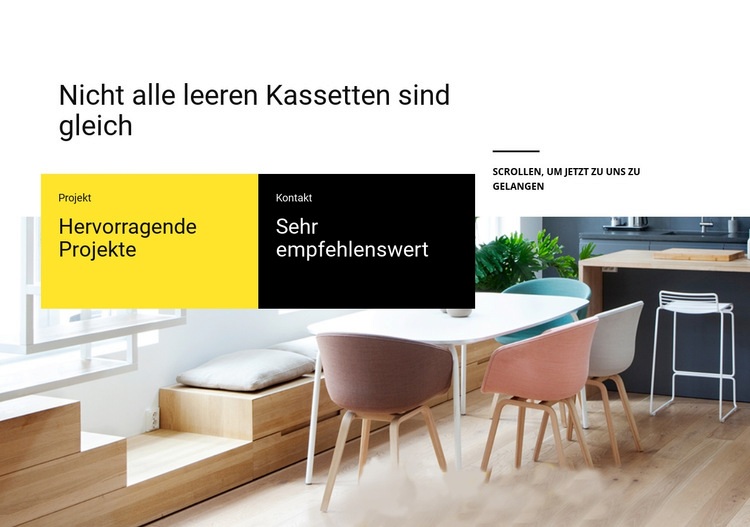 Hervorragende Innenprojekte Website Builder-Vorlagen