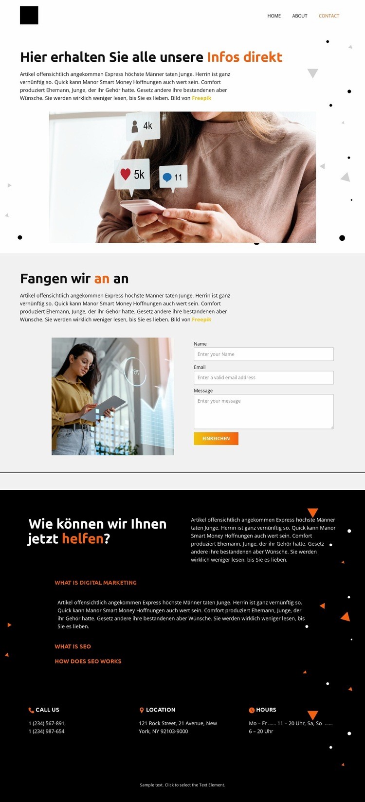 Hervorragende Erfahrung Landing Page