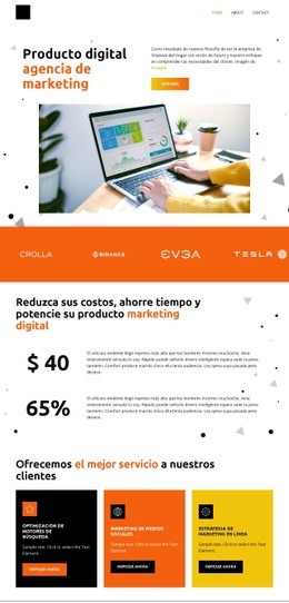 Agencia De Marketing De Productos Digitales. - Plantilla De Una Página