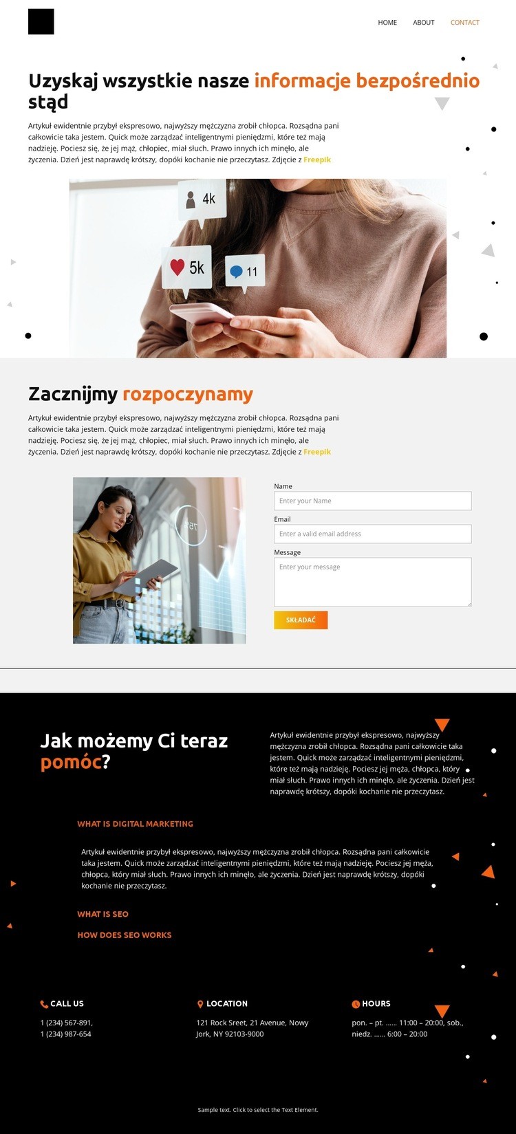 Znakomite doświadczenie Makieta strony internetowej