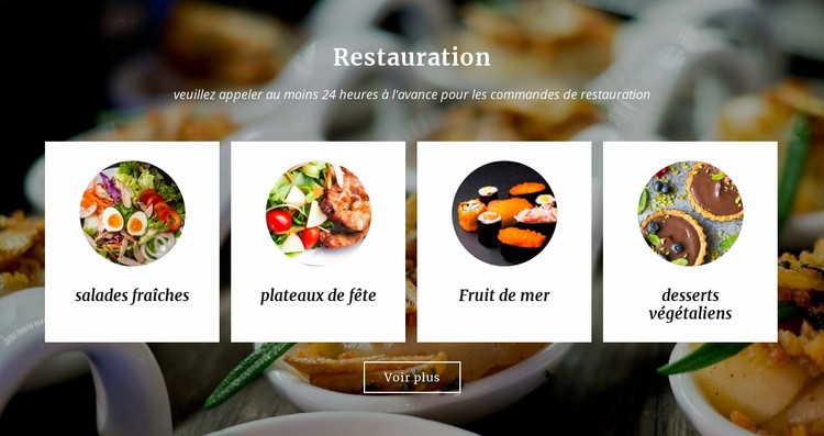 Services d'alimentation et de restauration Conception de site Web