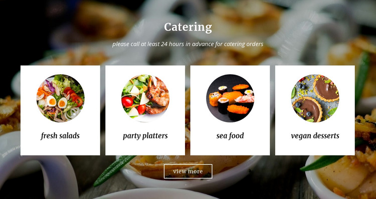Food and catering services Homepage Design