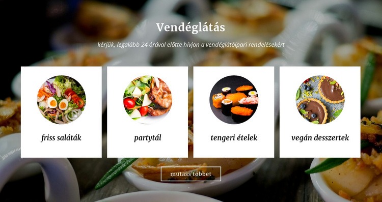 Étkezési és vendéglátó -ipari szolgáltatások HTML Sablon