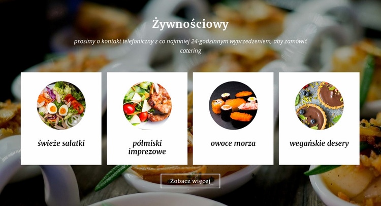 Usługi gastronomiczne i cateringowe Makieta strony internetowej