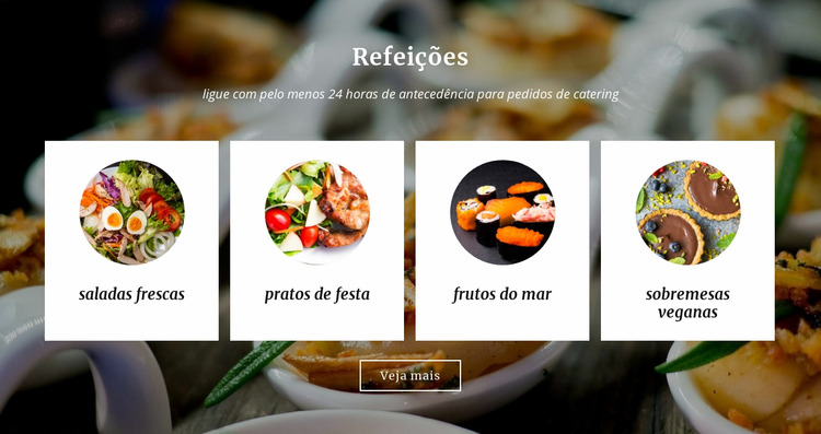 Serviços de alimentação e catering Template Joomla
