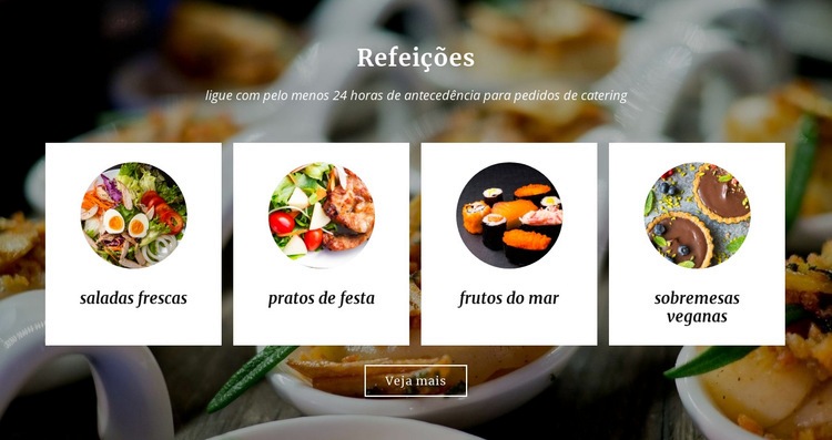 Serviços de alimentação e catering Landing Page