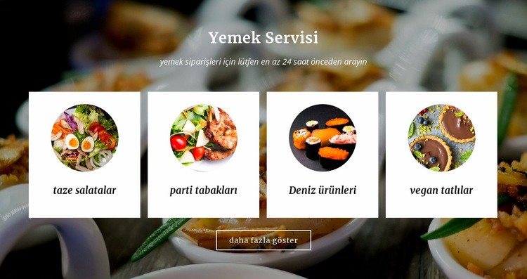 Yemek ve catering hizmetleri Web sitesi tasarımı
