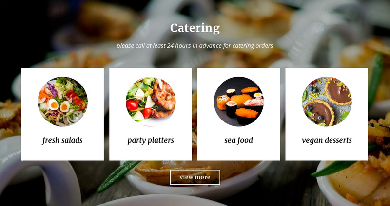 Food and catering services Web Page Design