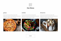 Restaurant Meals - Drag & Drop Website Mockup