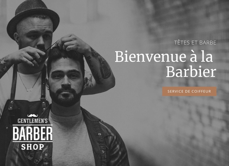 Coupes de cheveux pour hommes Maquette de site Web