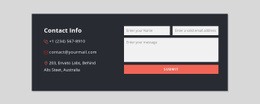 Kontaktní Formulář S Tmavým Pozadím - Builder HTML