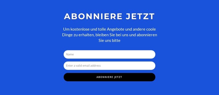 Jetzt abonnieren Formular CSS-Vorlage