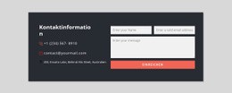 Einseitenvorlage Für Kontaktformular Mit Dunklem Hintergrund