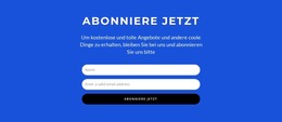 Jetzt Abonnieren Formular - Responsive HTML5-Vorlage
