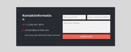 Kontaktformular Mit Dunklem Hintergrund - Kostenlose HTML-Vorlage