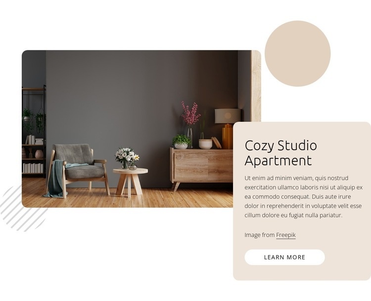 Cozy studio apartment Elementor Template Alternative