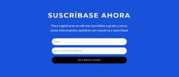 Suscríbete Ahora Formulario - Funcionalidad Del Creador De Sitios Web