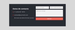 Formulario De Contacto Con Fondo Oscuro - Creador De Sitios Web Adaptables