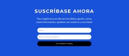 Suscríbete Ahora Formulario - Plantilla De Sitio Web Gratuita