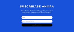 Suscríbete Ahora Formulario - Plantilla Joomla Profesional Personalizable