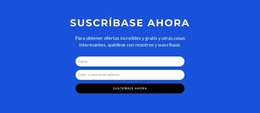 Suscríbete Ahora Formulario - Hermoso Tema De WordPress