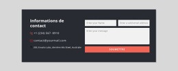 Formulaire De Contact Avec Fond Sombre - Conception De Sites Web Professionnels