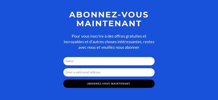 Abonnez-vous maintenant au formulaire Modèles de constructeur de sites Web