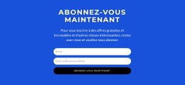 Abonnez-Vous Maintenant Au Formulaire – Modèle De Site Web Gratuit