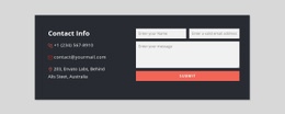 Contact Form With Dark Background - Homepage Layout