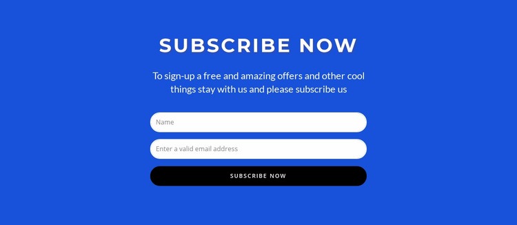 Subcribe now form Homepage Design